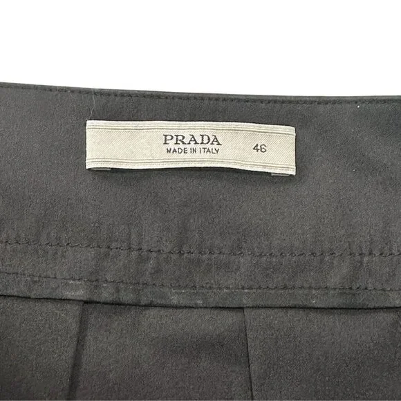 Prada Black Pleated Cotton Nylon Skirt Made in Italy 46 - Picture 4 of 12
